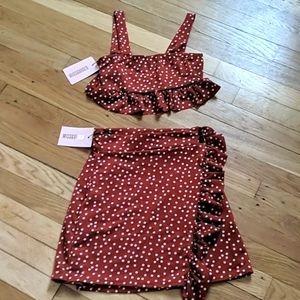 Missguided Skirt and Crop Top Set
